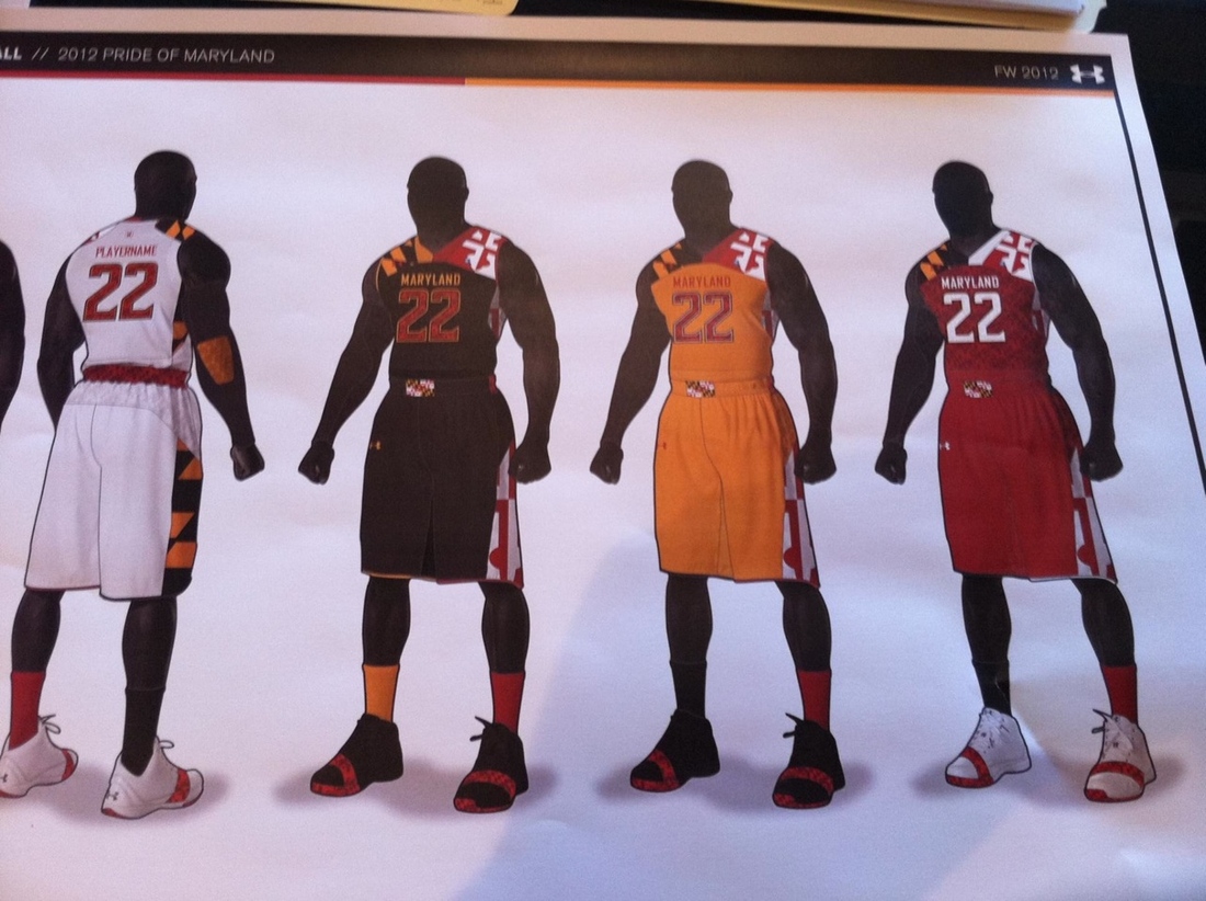 New Maryland Basketball Uniforms Featuring StateFlag Arrangement