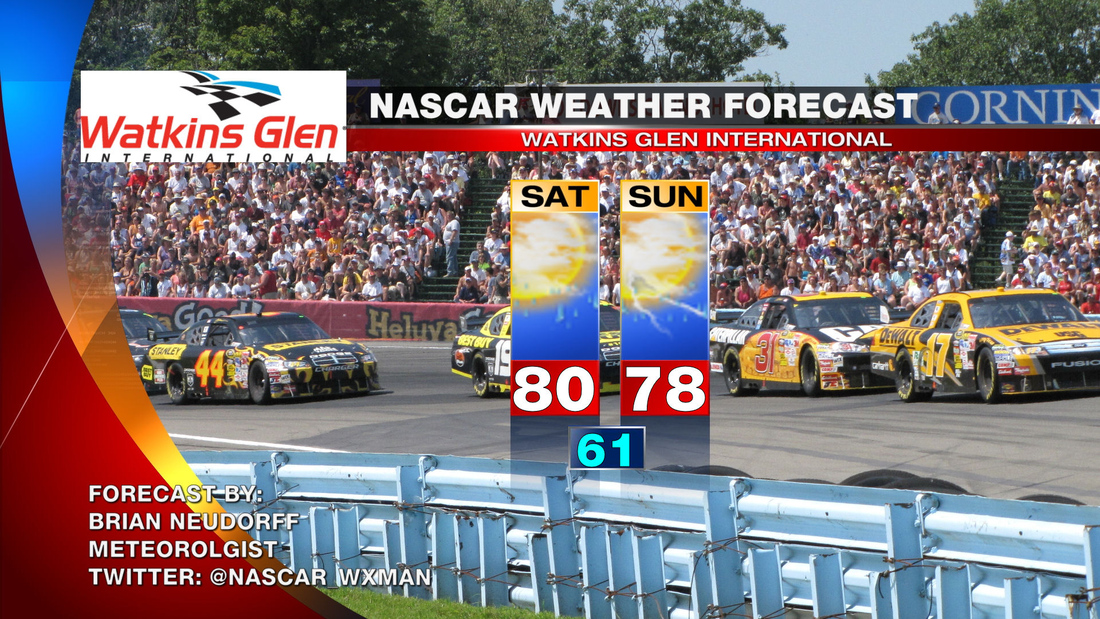 NASCAR At Watkins Glen 2012 Mostly Dry Weather With Isolated Showers