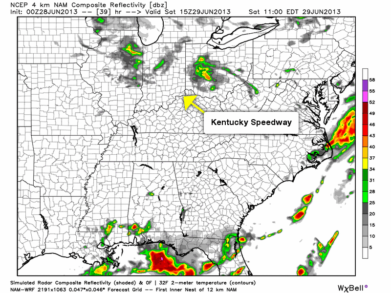 2013 NASCAR at Kentucky Speedway weather forecast