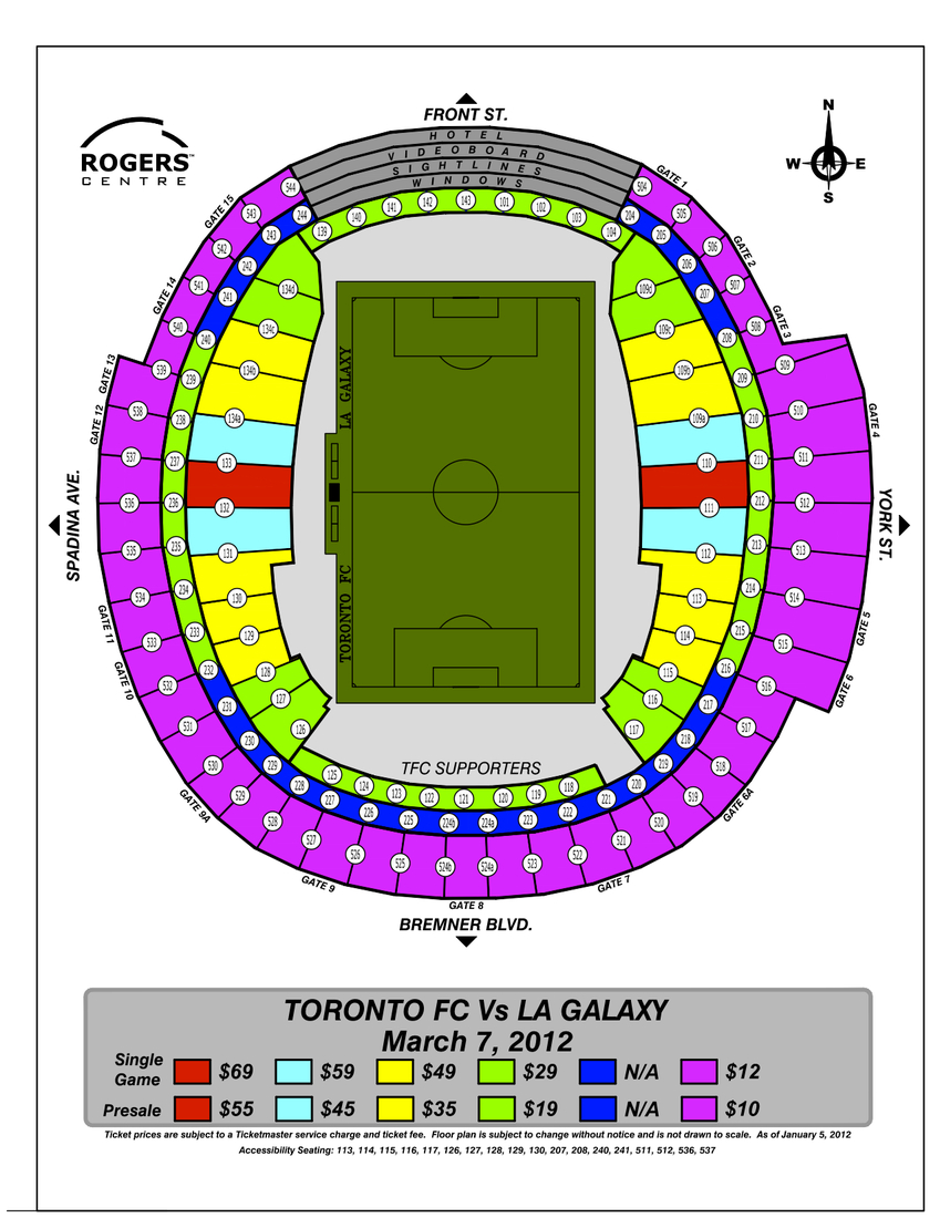 Toronto FC v Los Angeles Seating Chart Released Waking The Red