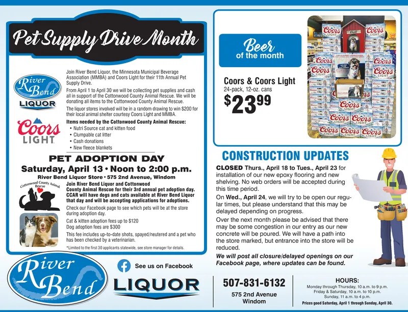 MONDAY, APRIL 1, 2024 Ad River Bend Liquor Cottonwood County Citizen