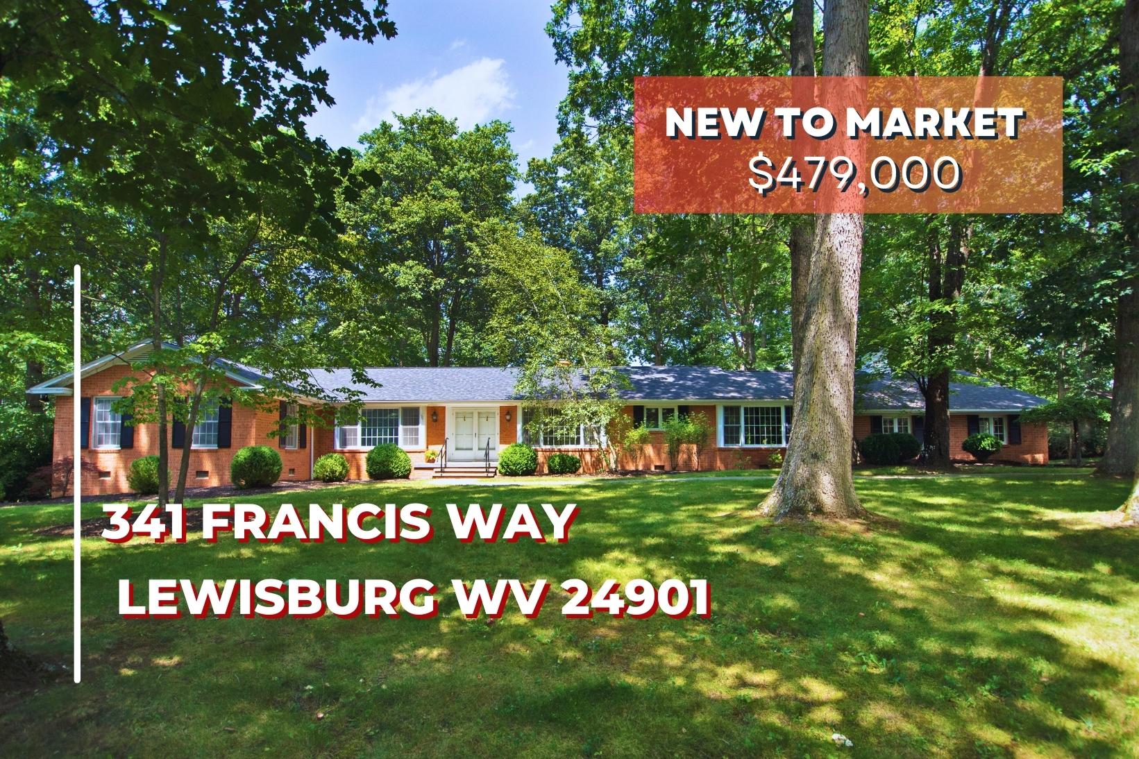 341 Francis Way. Lewisburg WV 24901