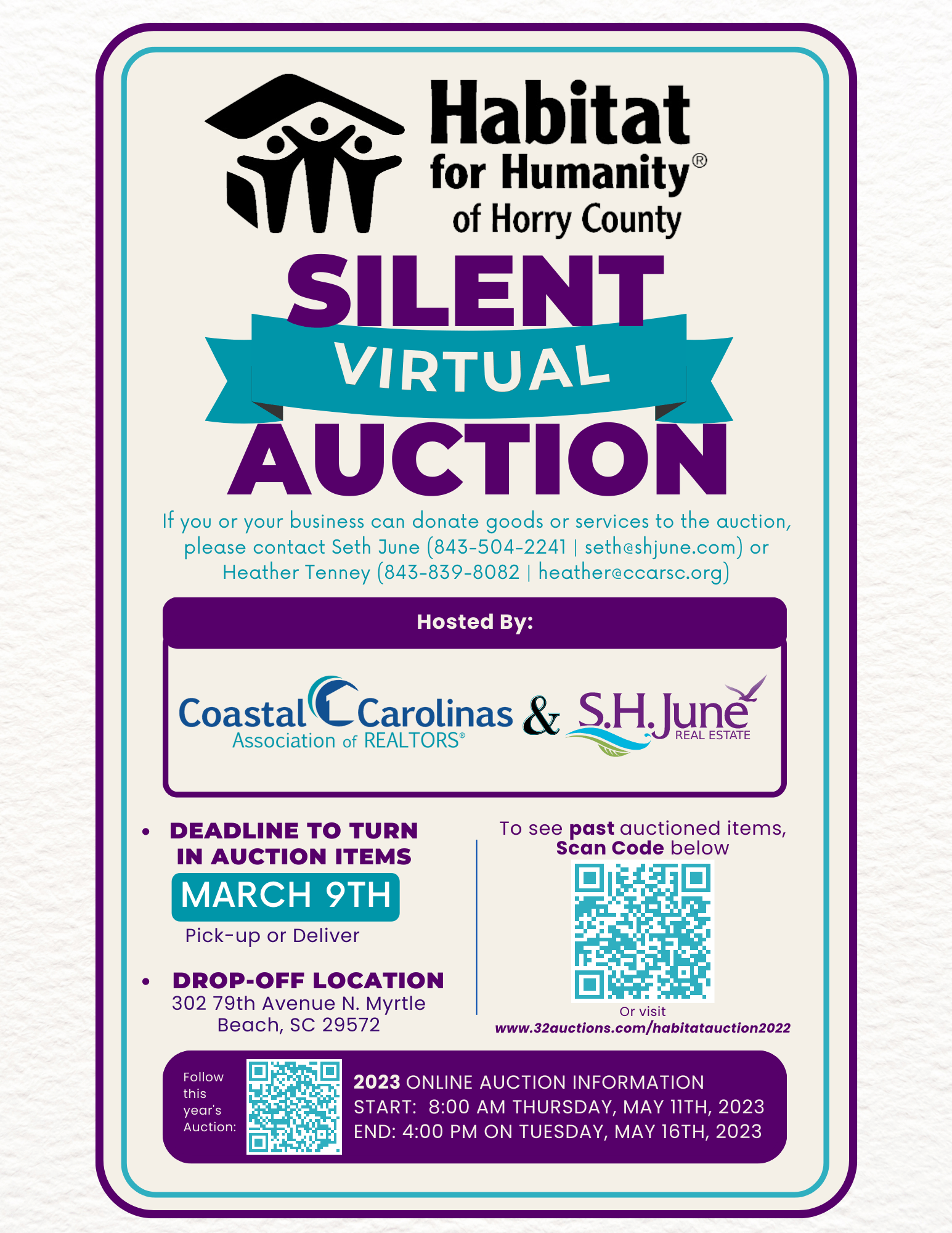 2023 Virtual Silent Auction in Benefit of Habitat for Humanity of Horry