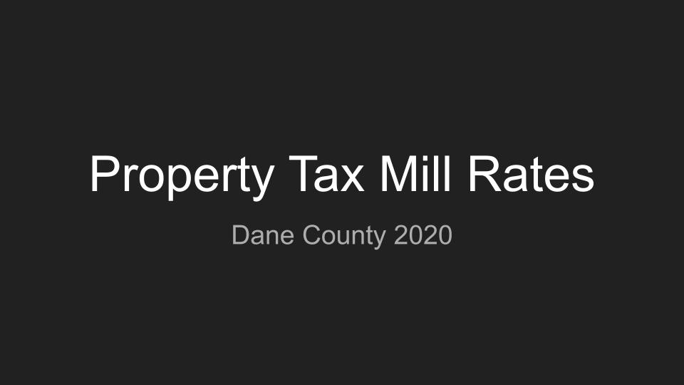 Wondering about Dane County Mill Rates for 2020?