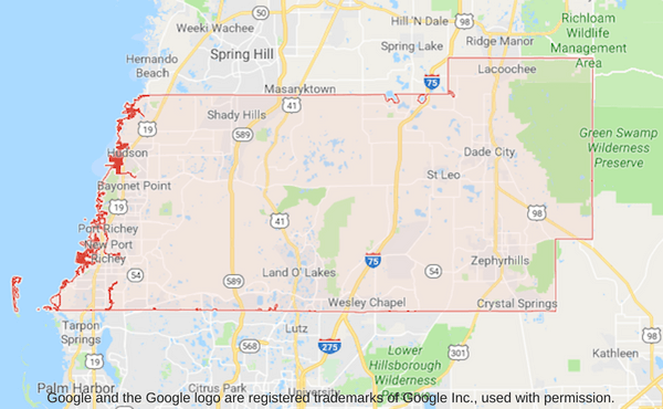 Pasco County Zip Code Map Pasco County Zip Code Map Christmas Light