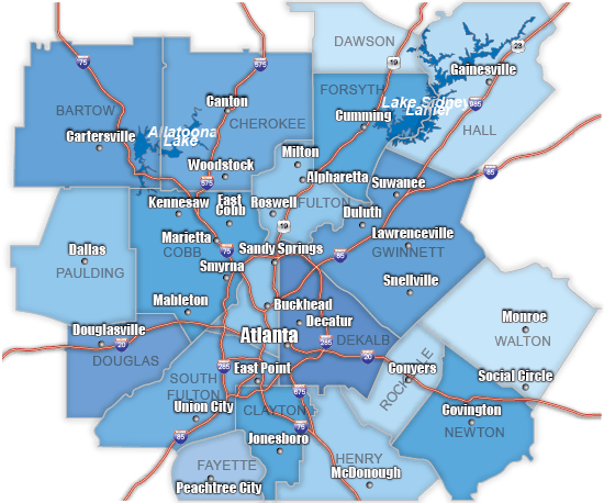 Map Of Atlanta Area Find Homes For Sale In Atlanta Neighborhoods MLS Information For