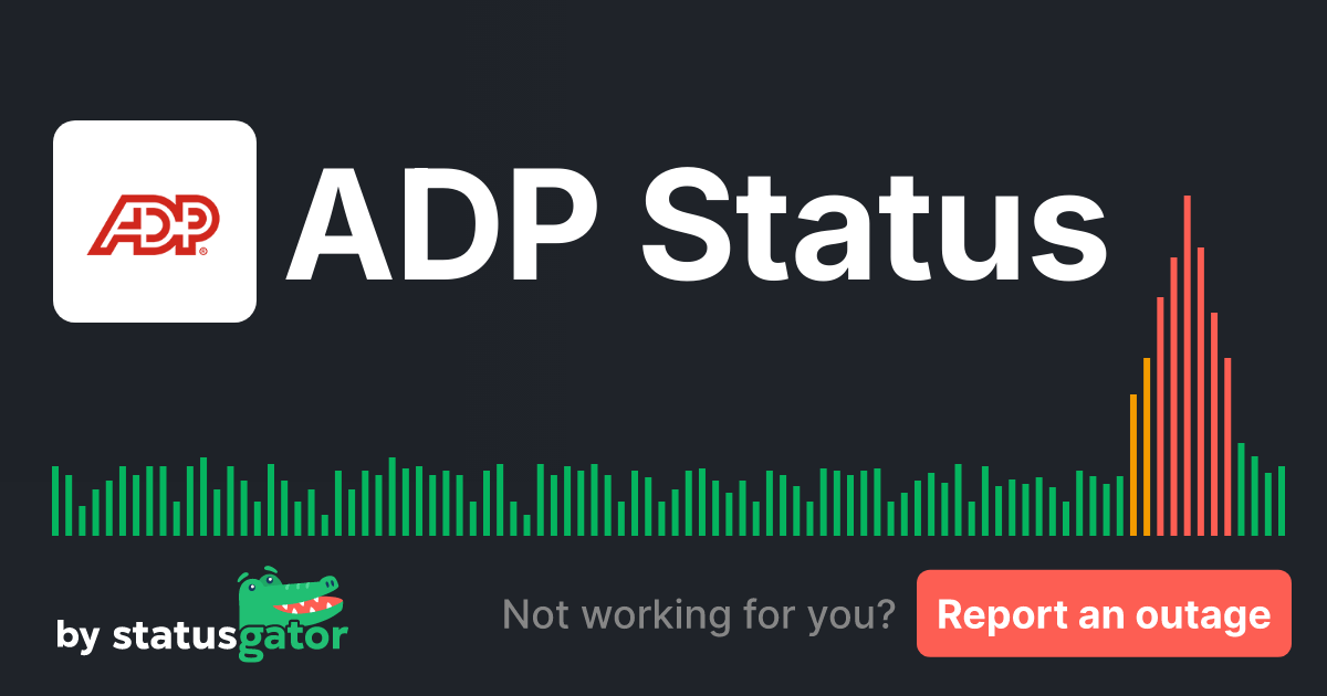 ADP Status. Check if ADP is down or having an outage. StatusGator