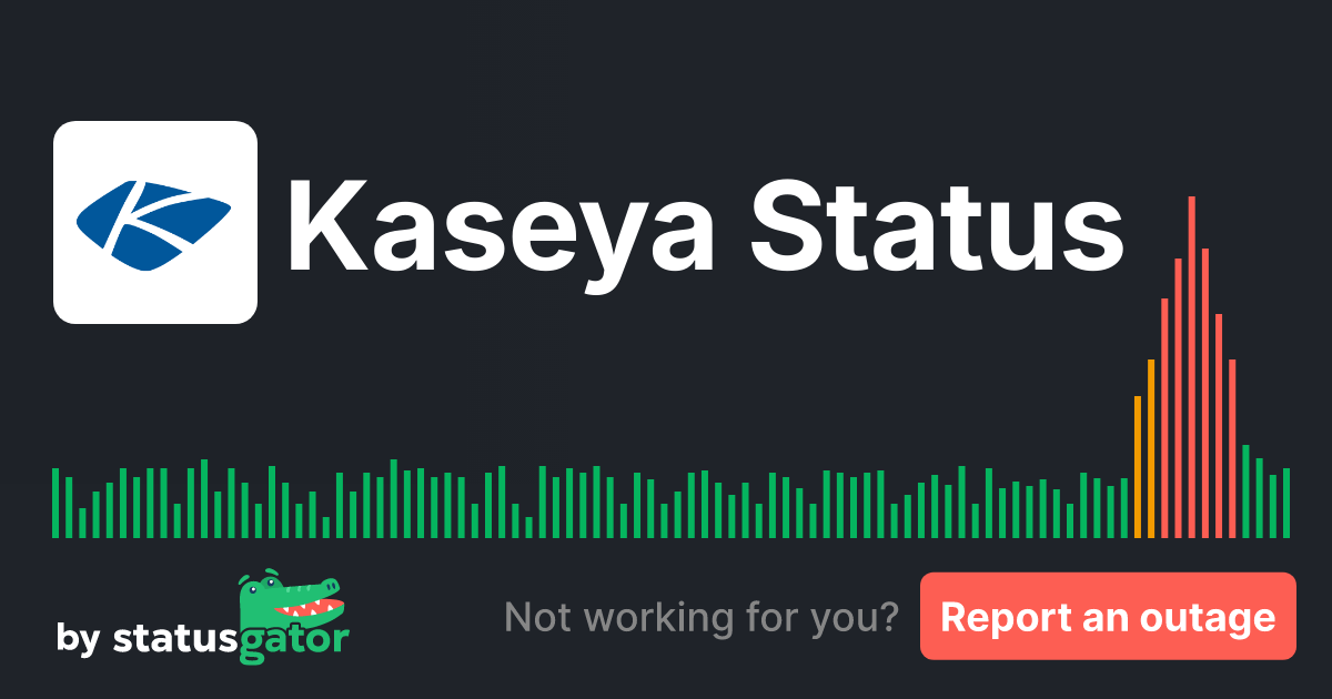 Kaseya Status. Check if Kaseya is down or having problems. StatusGator