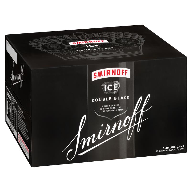 Super Liquor Smirnoff Ice Double Black 7 Cans 12x250ml