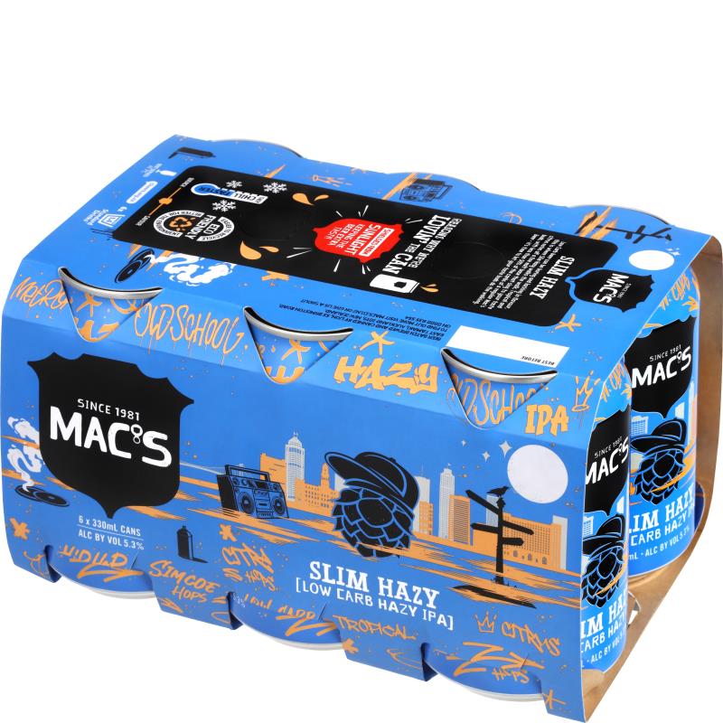 Super Liquor Mac's Slim Hazy Low Carb Hazy IPA Cans 6x330ml
