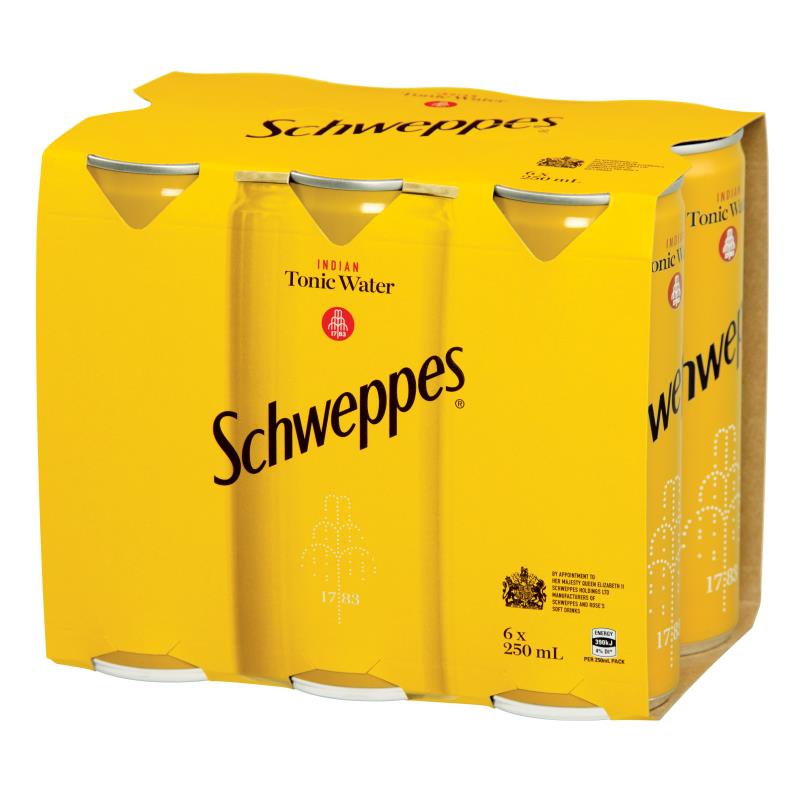 Super Liquor Schweppes Indian Tonic Water Cans 6x250ml
