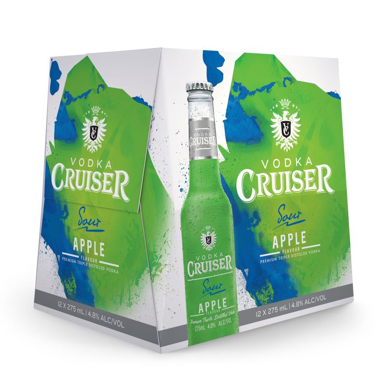 Super Liquor Cruiser Sour Apple 4.8 Bottles 12x275ml