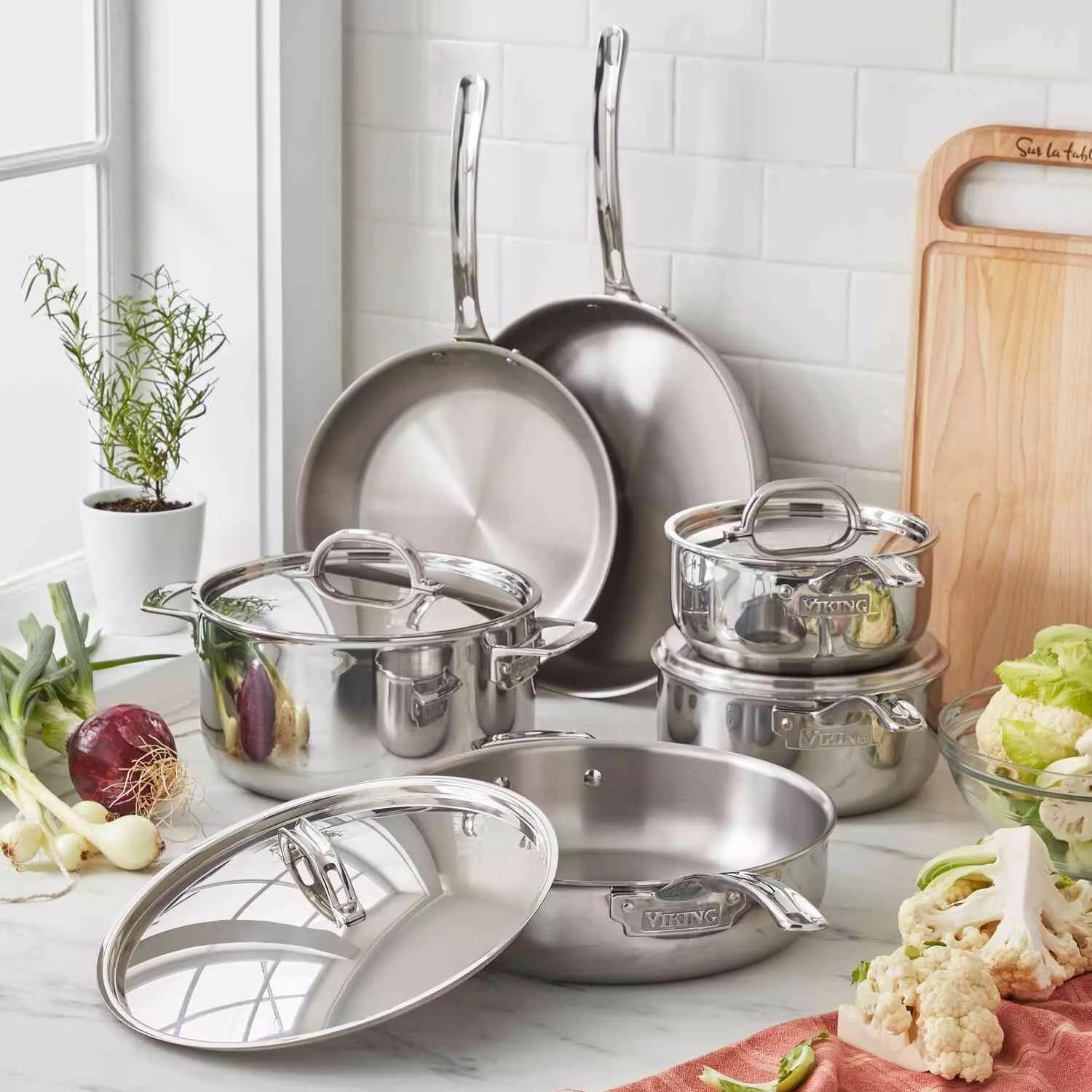 Viking 7ply Titanium 10Piece Cookware Set Sur La Table