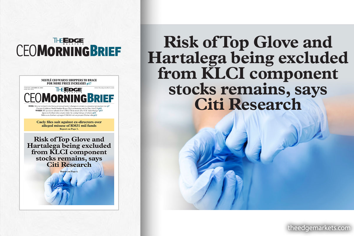 Risk of Top Glove and Hartalega being excluded from KLCI component