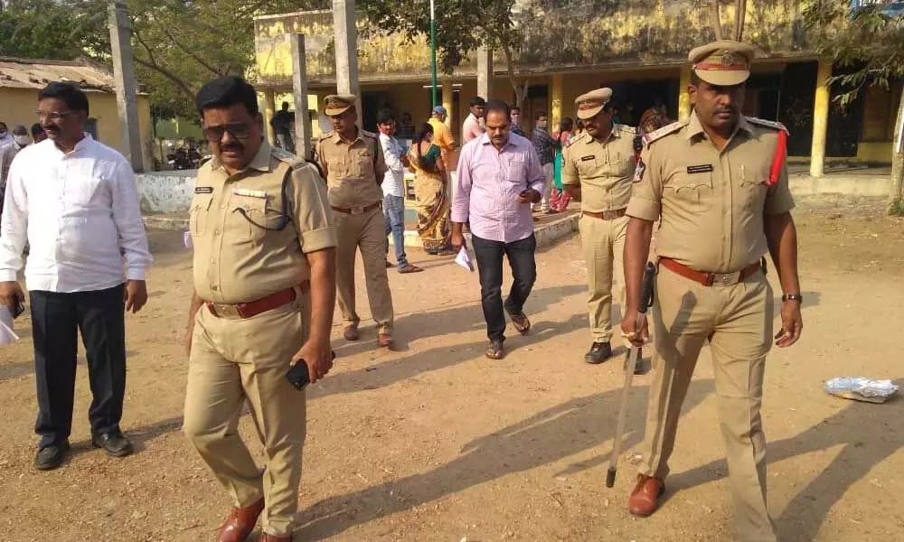 Vijayawada CP and SP inspects polling stations in Krishna district