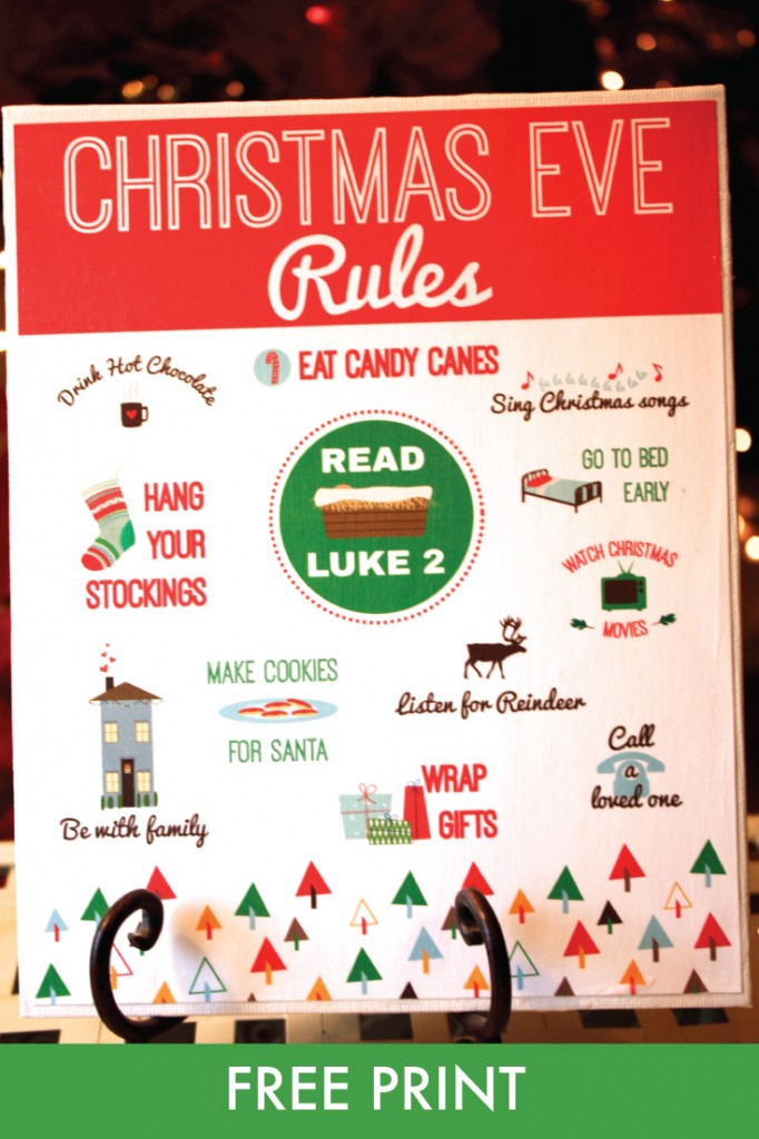 Free "Christmas Eve Rules" Print The Red Headed Hostess