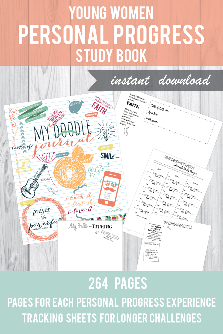 Young Women Personal Progress Study Labels The Red Headed Hostess