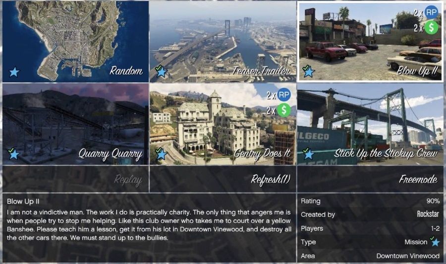 GTA Online double RP and for Contact Missions for the next 7 days