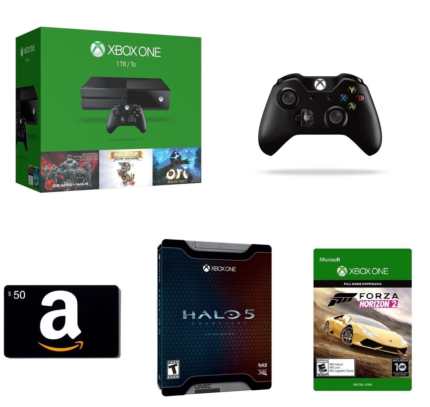 Xbox One deal gets you five games, extra controller, 50 gift card for