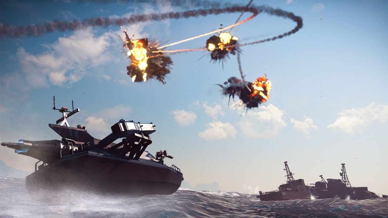 A heavily armed rocket boat will help get the job done in Just Cause 3