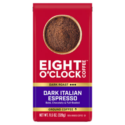 Eight O'Clock Coffee Dark Roast Italian Espresso Ground 100 Arabica Coffee, 11.5 oz ShopRite