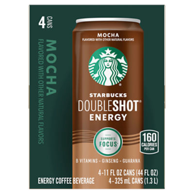 Starbucks DoubleShot Mocha Energy Coffee Beverage, 11 oz, 44 liq ounce