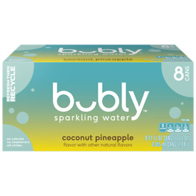 Bubly Sparkling Water, Coconut Pineapple, 12 Fl Oz, 8 Count The Fresh