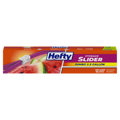 Hefty Slider Jumbo 2.5 Gallon Size Storage Bags