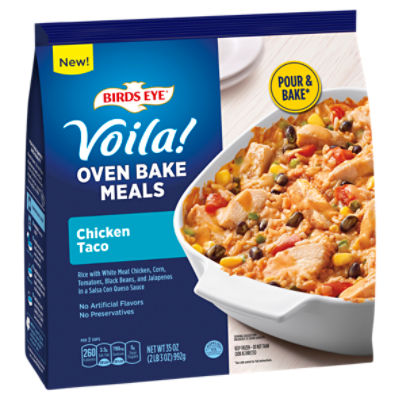 Birds Eye Voila! Oven Bake Meals Chicken Taco Frozen Meal, 35 oz.