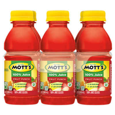 Mott's Fruit Punch 100 Juice, 8 fl oz, 6 count