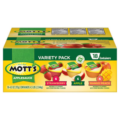 MOTT'S Strawberry, Apple, Mango Peach Applesauce Variety Pack, 4.0 oz