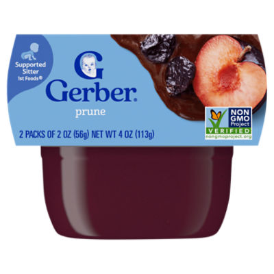 (Pack of 2) Gerber 1st Foods Prune Baby Food, 2 oz Tubs