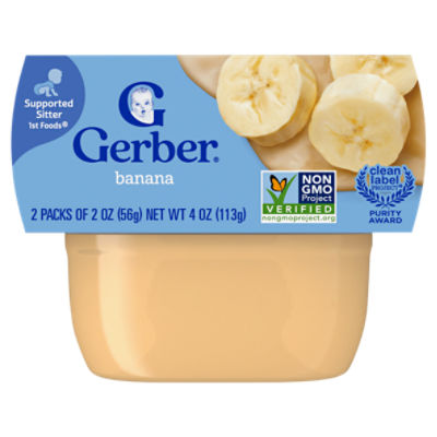 (Pack of 2) Gerber 1st Foods Banana Baby Food, 2 oz Tubs