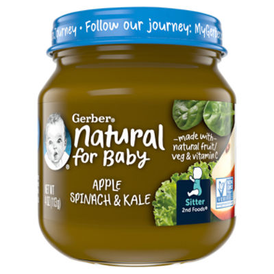 Gerber 2nd Foods Natural for Baby Apple Spinach & Kale Sitter, Baby Food
