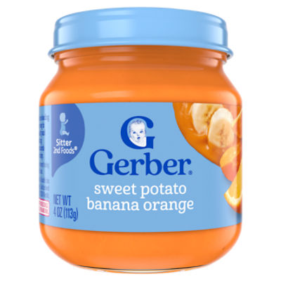 Gerber 2nd Foods Natural Sweet Potato Banana Orange Baby Food 4 oz. Jar