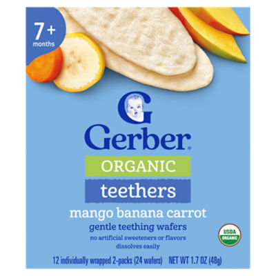 Gerber Organic Teethers Mango Banana Carrot 12 ct Box ShopRite