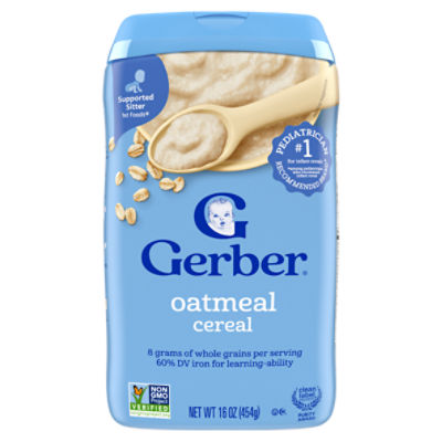 Gerber 1st Foods Grain & Grow Oatmeal Baby Food, Supported Sitter, 16 oz