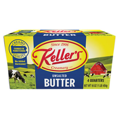 Keller's Creamery Unsalted Butter, 4 count, 16 oz Fairway