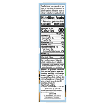41 mott's fruit snacks nutrition label