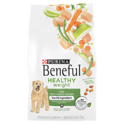 Purina Beneful Healthy Weight with FarmRaised Chicken Natural Food for Adult Dogs, 56 oz, 3.5 lb