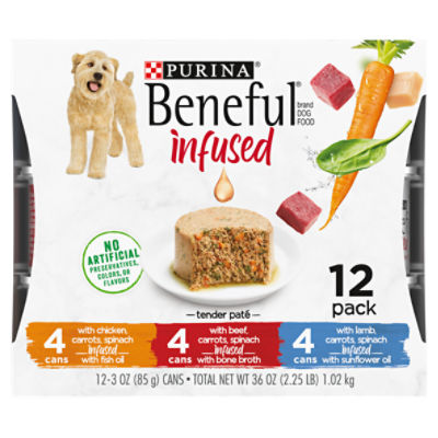 Purina Beneful Infused Pate Wet Dog Food Variety Pack, Lamb, Chicken or