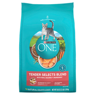 Purina ONE Natural Dry Cat Food, Tender Selects Blend With Real Salmon
