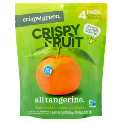 Crispy Green Crispy Fruit 100 FreezeDried Tangerine, 0.42 oz, 4 count