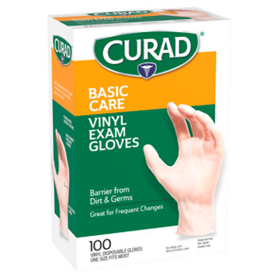 Curad Basic Care Vinyl Exam Gloves, 100 count ShopRite