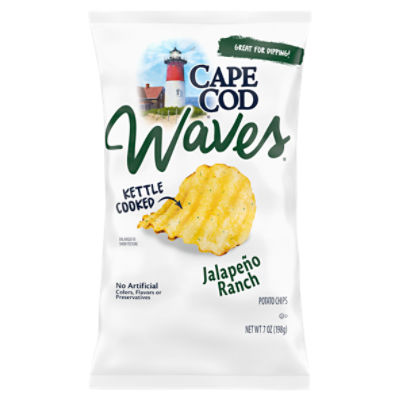 Cape Cod Waves Jalapeño Ranch Kettle Cooked Potato Chips, 7 oz