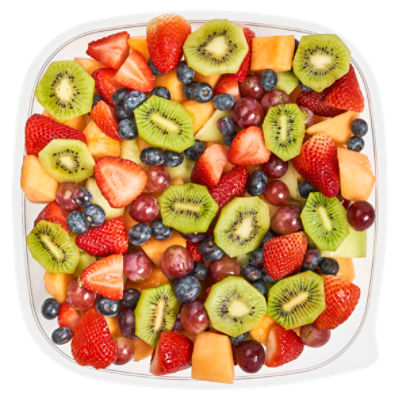 Kiwi, Trimmed Strawberries, Seedless Grapes, Blueberries, Cantaloupe