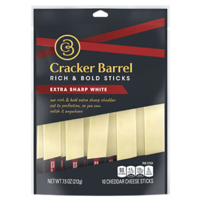 Cracker Barrel Rich & Bold Extra Sharp White Cheddar Cheese Snacks, 10