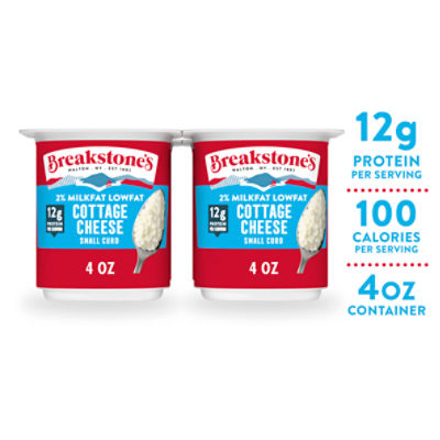Breakstone's 2 Milkfat Lowfat Small Curd Cottage Cheese, 4 oz, 4 count
