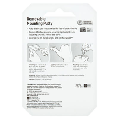 Scotch Mounting Putty Removable 2 Oz White
