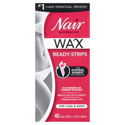 Nair ReadyStrips Hair Remover Wax for Legs & Body, 40 count